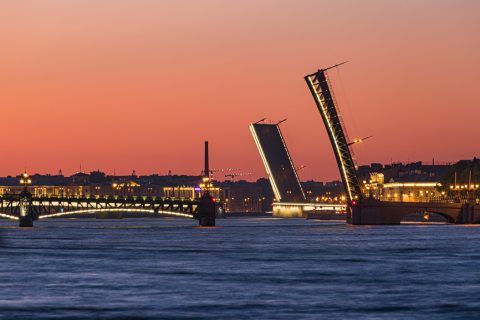 Разводные мосты и парадная Нева
